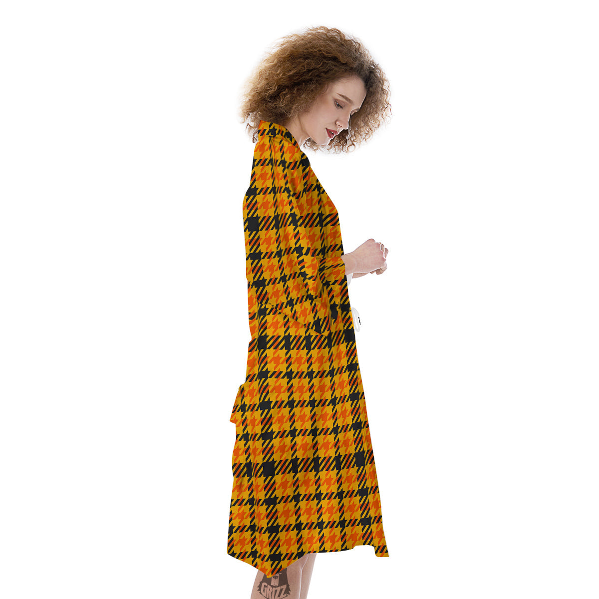 Glen Plaid Houndstooth Halloween Print Pattern Kimono-grizzshop