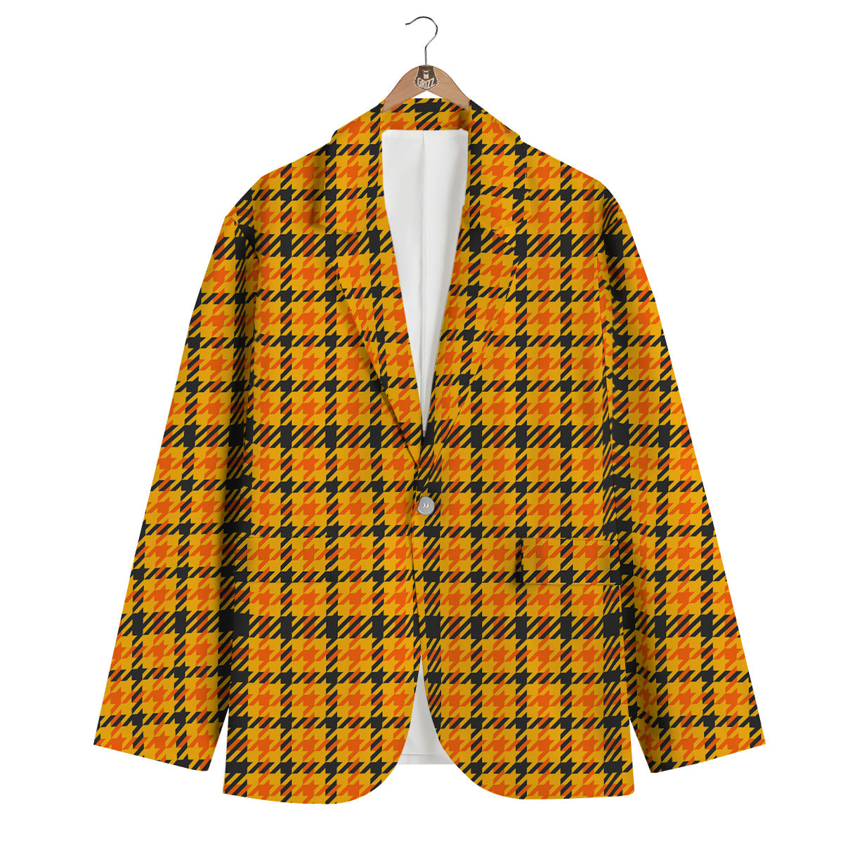 Glen Plaid Houndstooth Halloween Print Pattern Men's Blazer-grizzshop