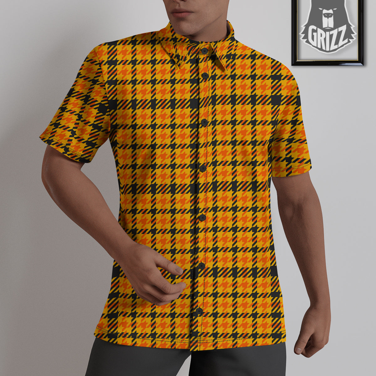 Glen Plaid Houndstooth Halloween Print Pattern Untucked Shirts-grizzshop