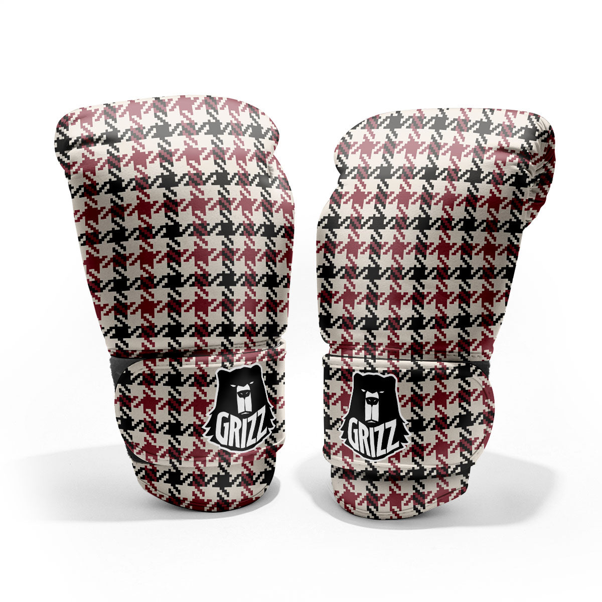 Glen Plaid White And Red Print Pro Boxing Glove