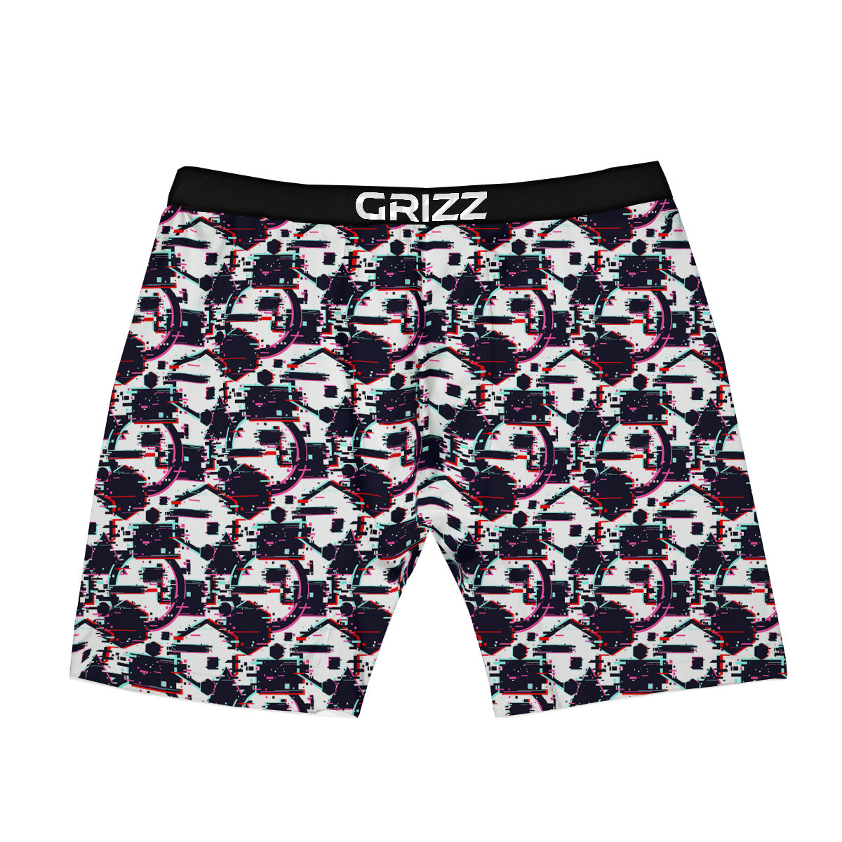 Glitch Effect Print Pattern Boxer Briefs-grizzshop