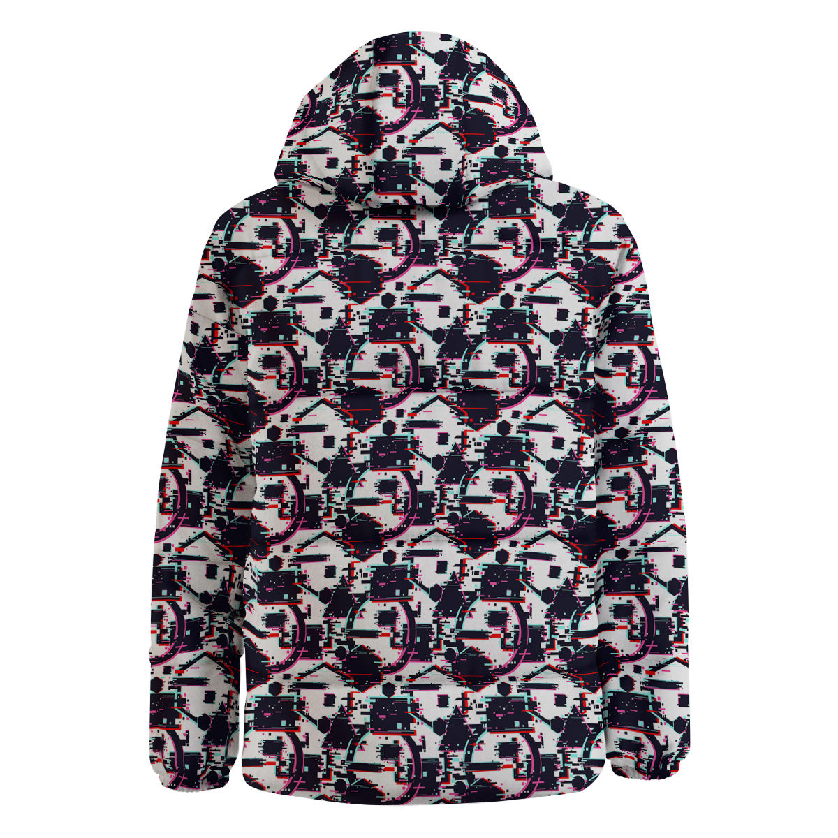 Glitch Effect Print Pattern Down Jacket-grizzshop