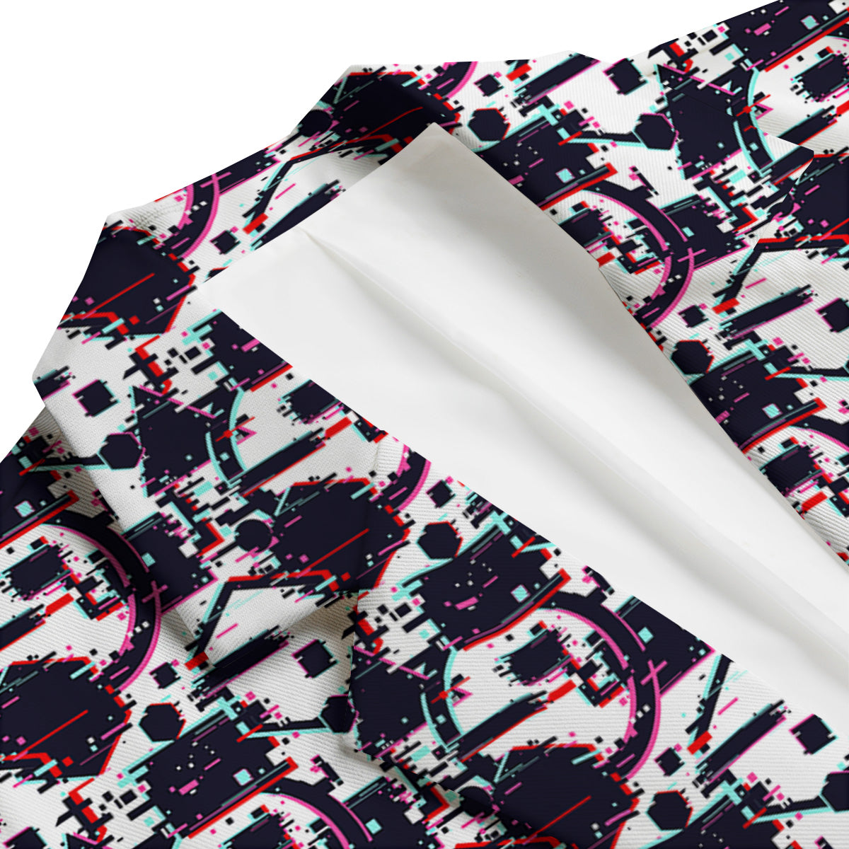 Glitch Effect Print Pattern Men's Blazer-grizzshop
