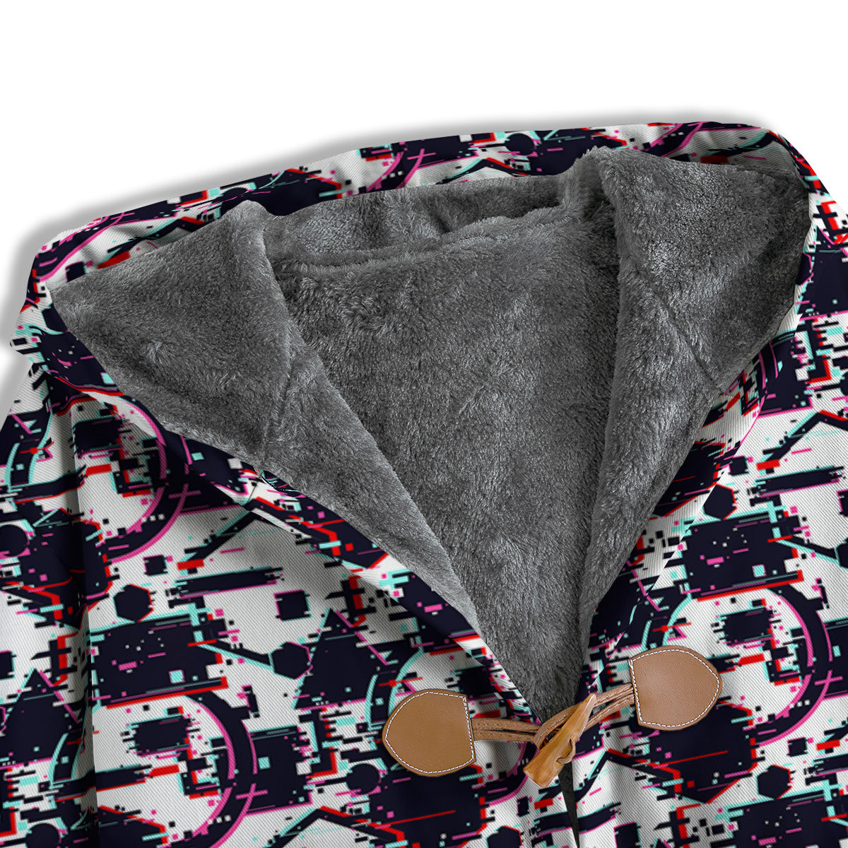 Glitch Effect Print Pattern Men's Windbreaker Jacket-grizzshop