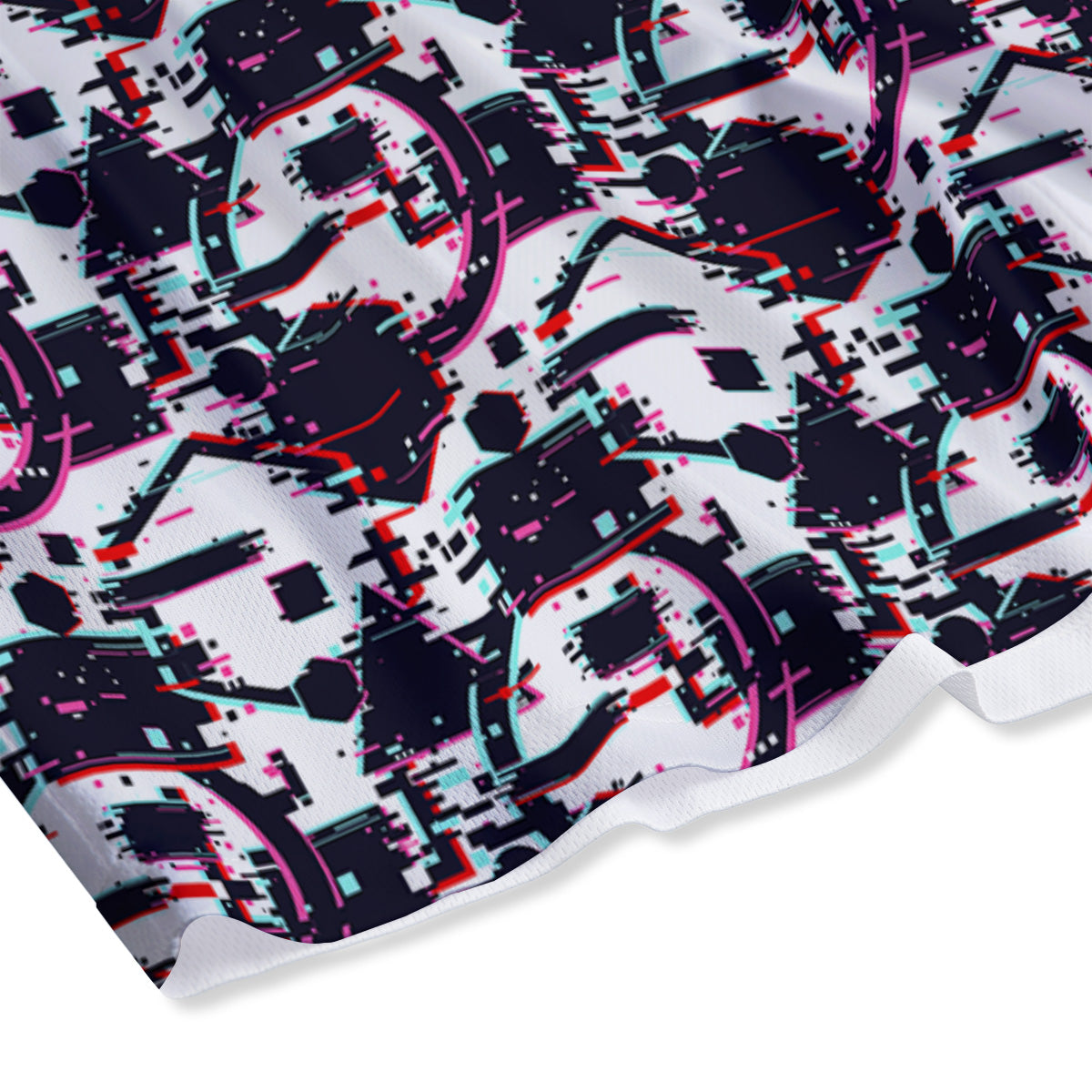 Glitch Effect Print Pattern Mesh Shorts-grizzshop