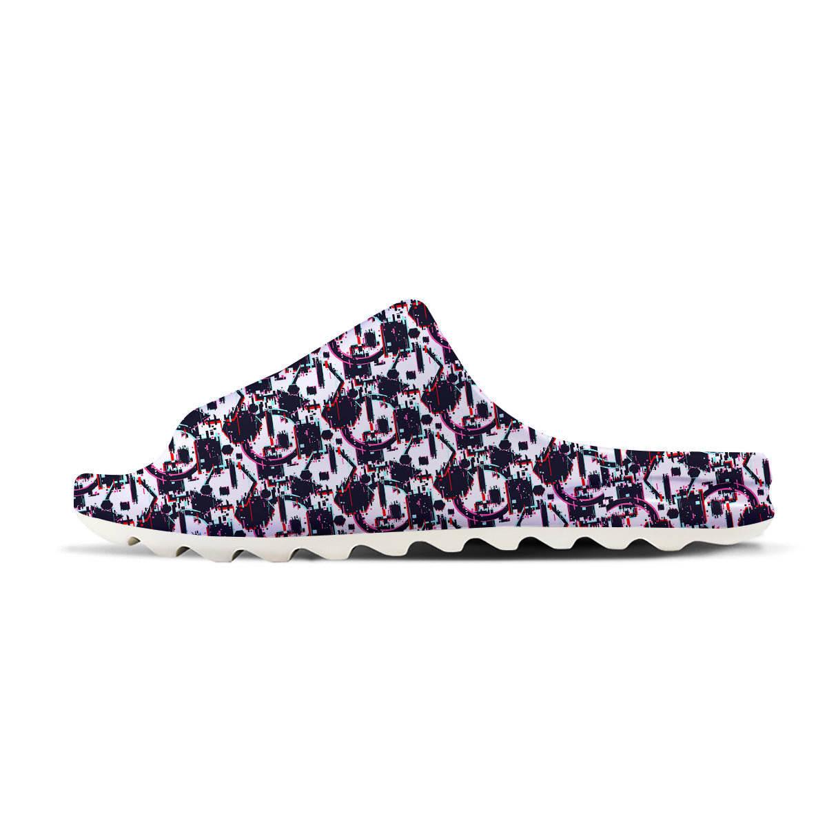 Glitch Effect Print Pattern Sandals-grizzshop