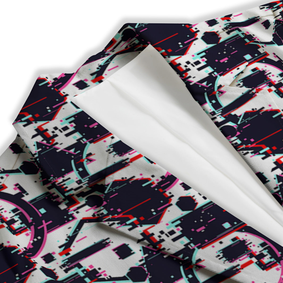 Glitch Effect Print Pattern Women's Blazer-grizzshop
