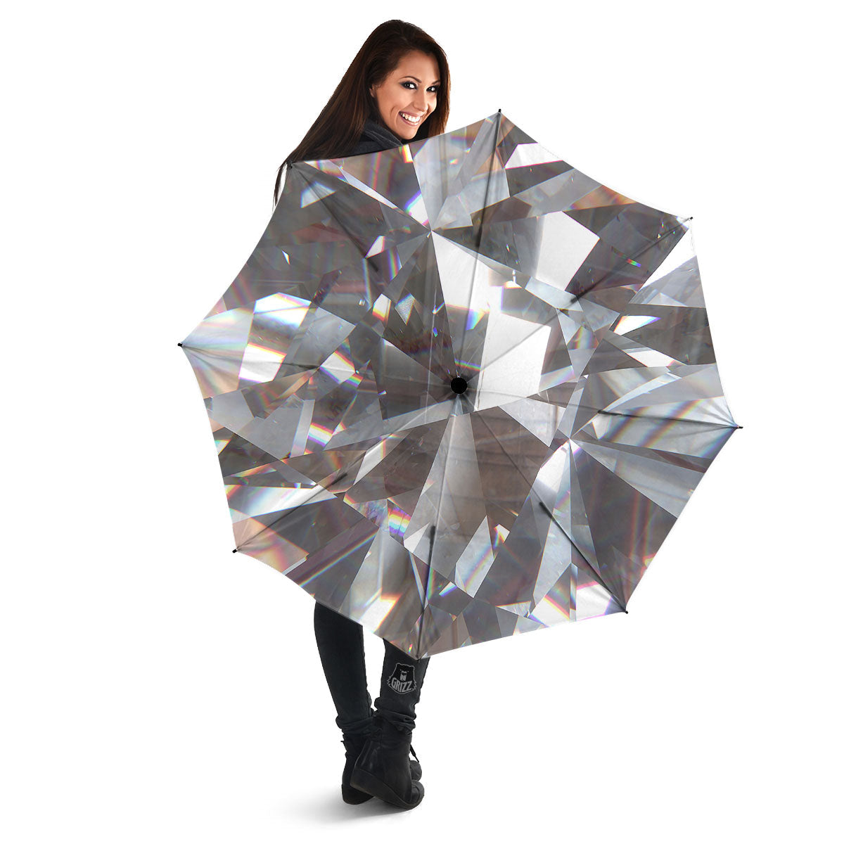 Glitter Artwork Diamond Print Umbrella-grizzshop