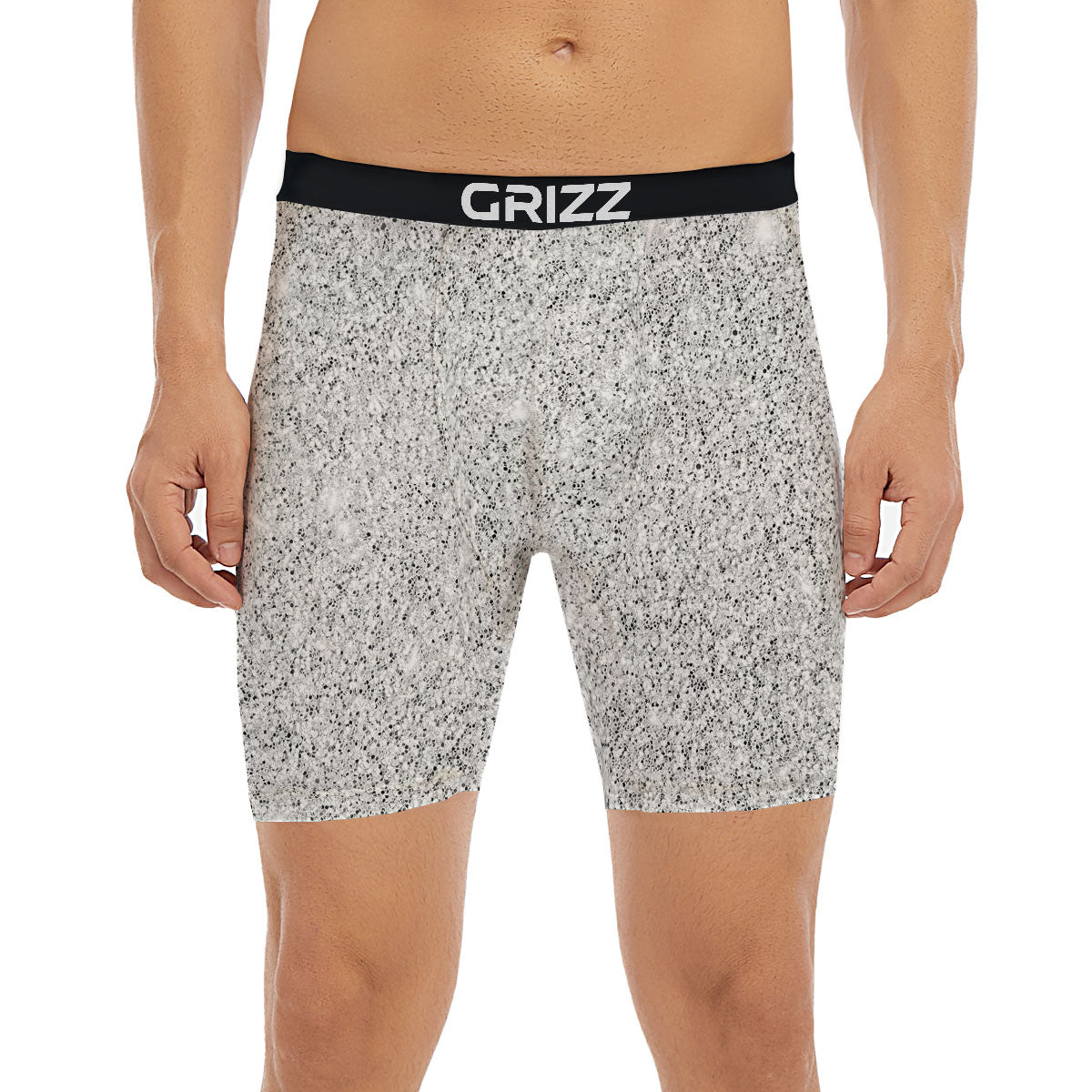 Glitter Artwork Light Silver Print Boxer Briefs-grizzshop
