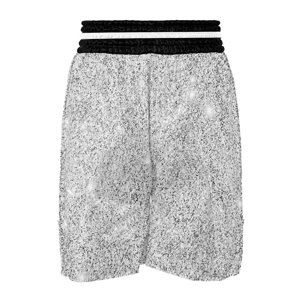 Glitter Artwork Light Silver Print Boxing Shorts-grizzshop