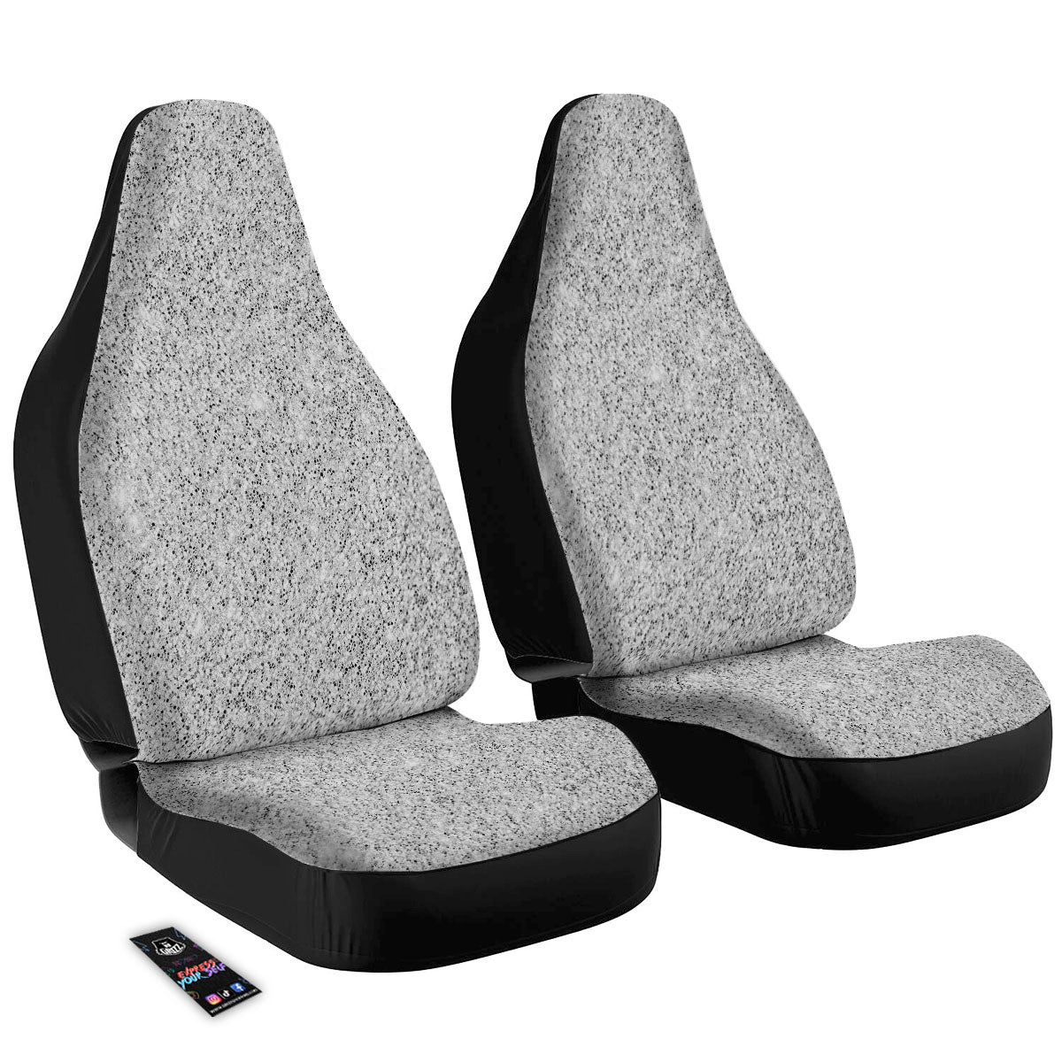 Glitter Artwork Light Silver Print Car Seat Covers-grizzshop