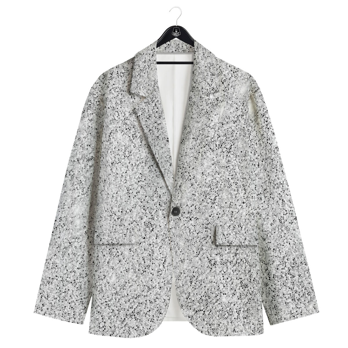 Glitter Artwork Light Silver Print Men's Sport Coat-grizzshop