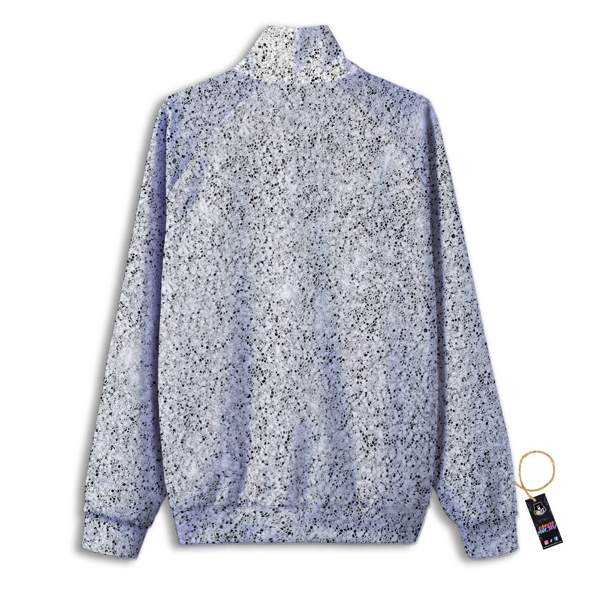 Glitter Artwork Light Silver Print Track Jacket-grizzshop