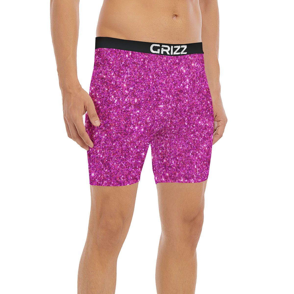 Glitter Artwork Magenta Pink Print Boxer Briefs-grizzshop