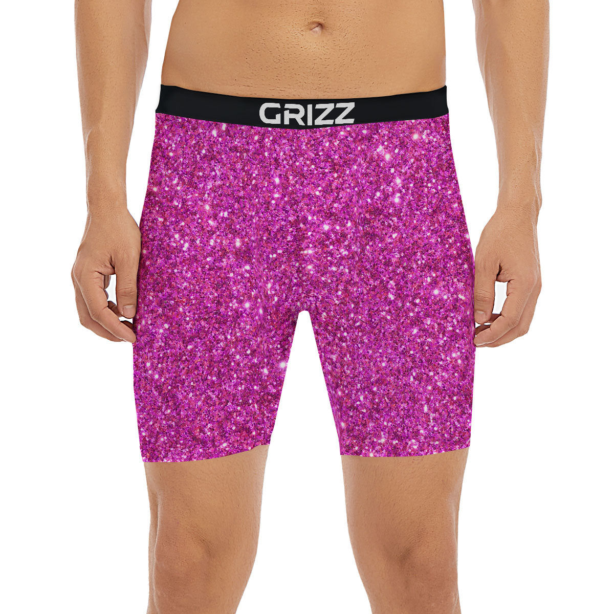 Glitter Artwork Magenta Pink Print Boxer Briefs-grizzshop