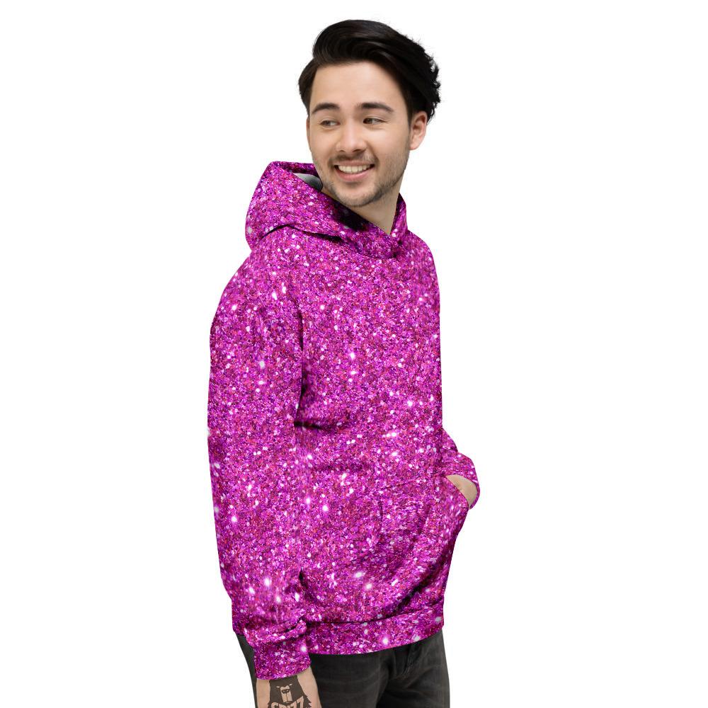 Glitter Artwork Magenta Pink Print Men's Hoodie-grizzshop