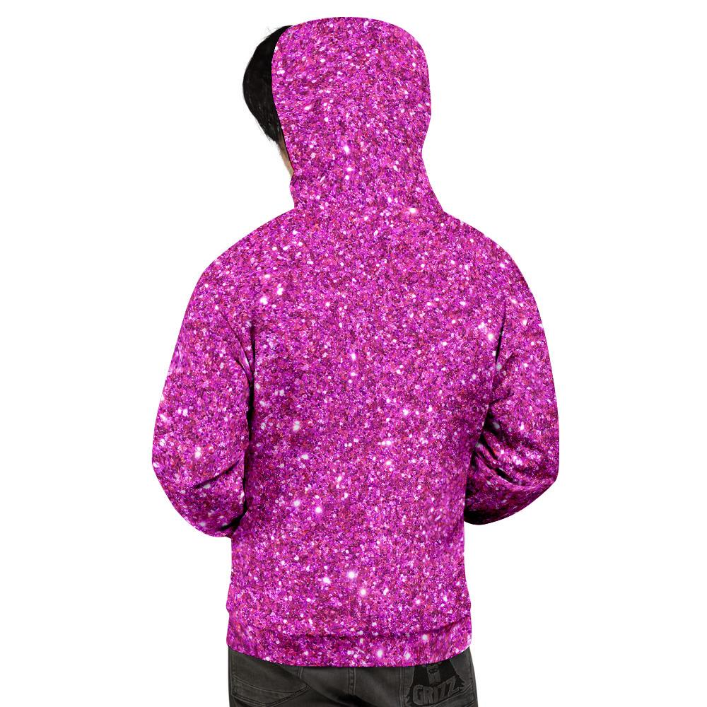 Glitter Artwork Magenta Pink Print Men's Hoodie-grizzshop