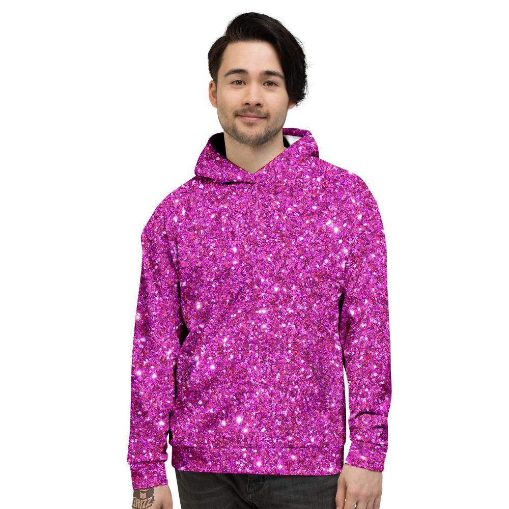 Glitter Artwork Magenta Pink Print Men's Hoodie-grizzshop