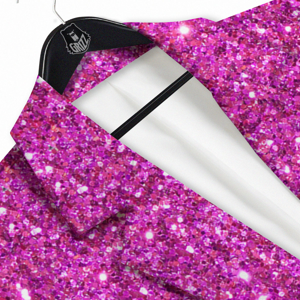 Glitter Artwork Magenta Pink Print Men's Sport Coat-grizzshop