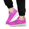 Glitter Artwork Magenta Pink Print White Athletic Shoes-grizzshop