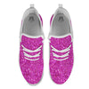 Glitter Artwork Magenta Pink Print White Athletic Shoes-grizzshop