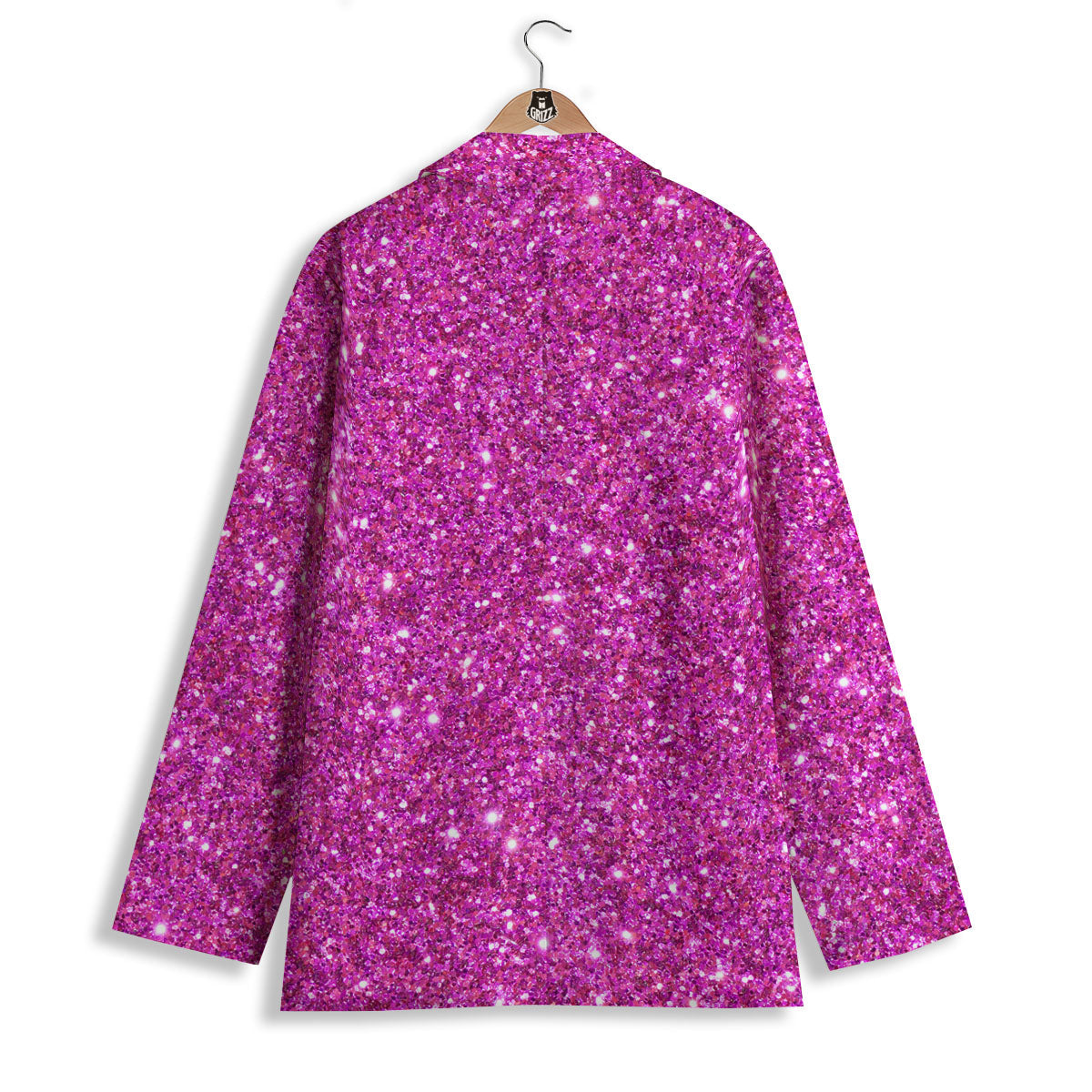 Glitter Artwork Magenta Pink Print Women's Blazer-grizzshop