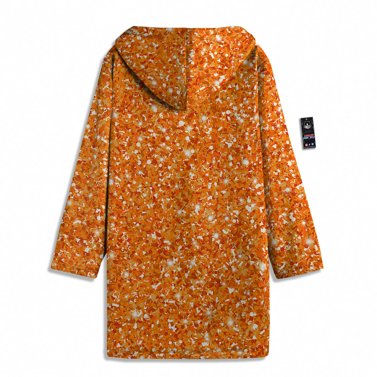 Glitter Artwork Orange Print Men's Windbreaker Jacket-grizzshop