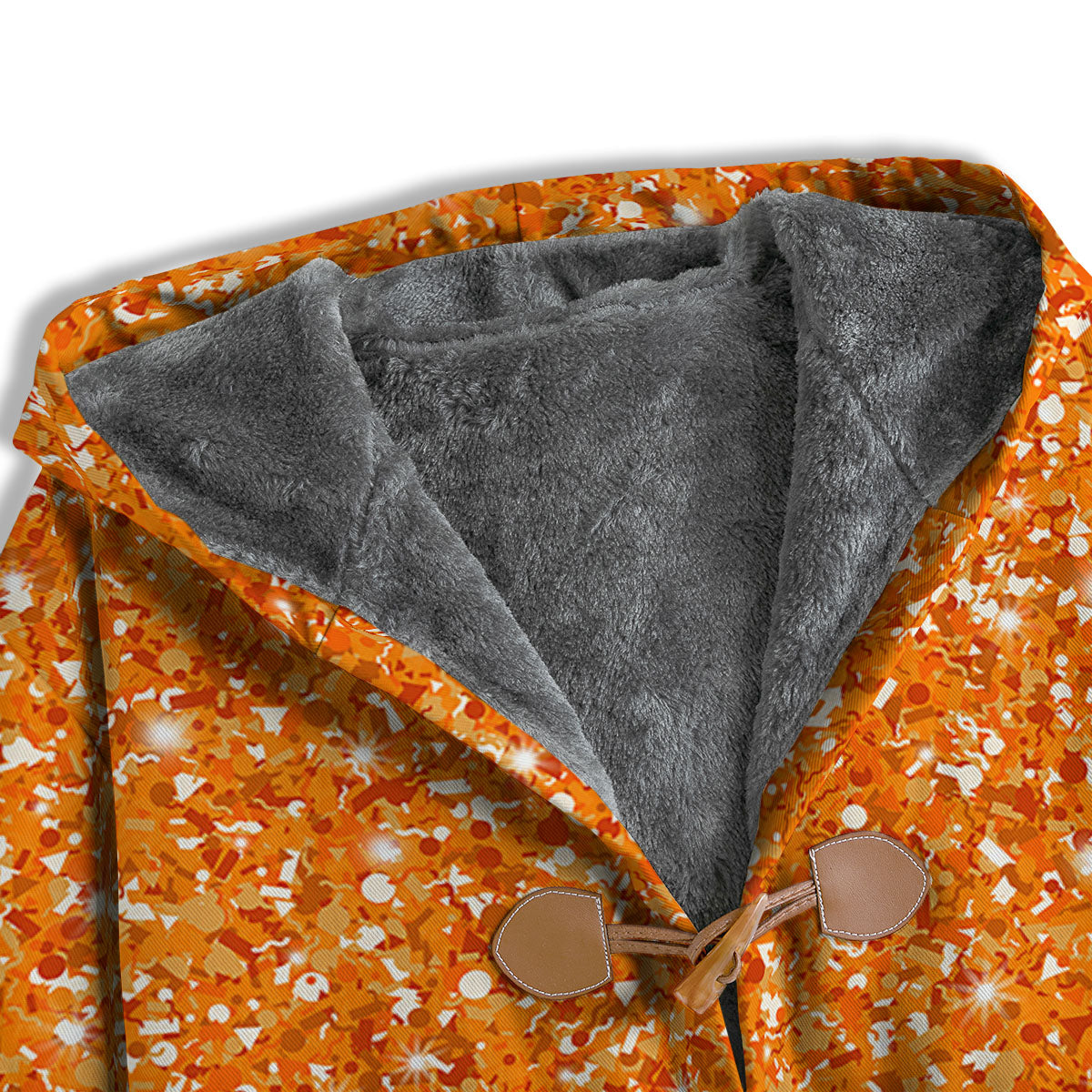 Glitter Artwork Orange Print Men's Windbreaker Jacket-grizzshop