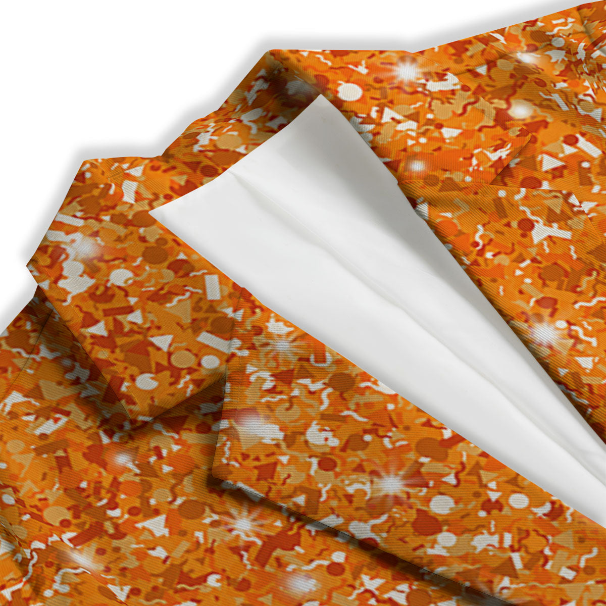 Glitter Artwork Orange Print Women's Blazer-grizzshop