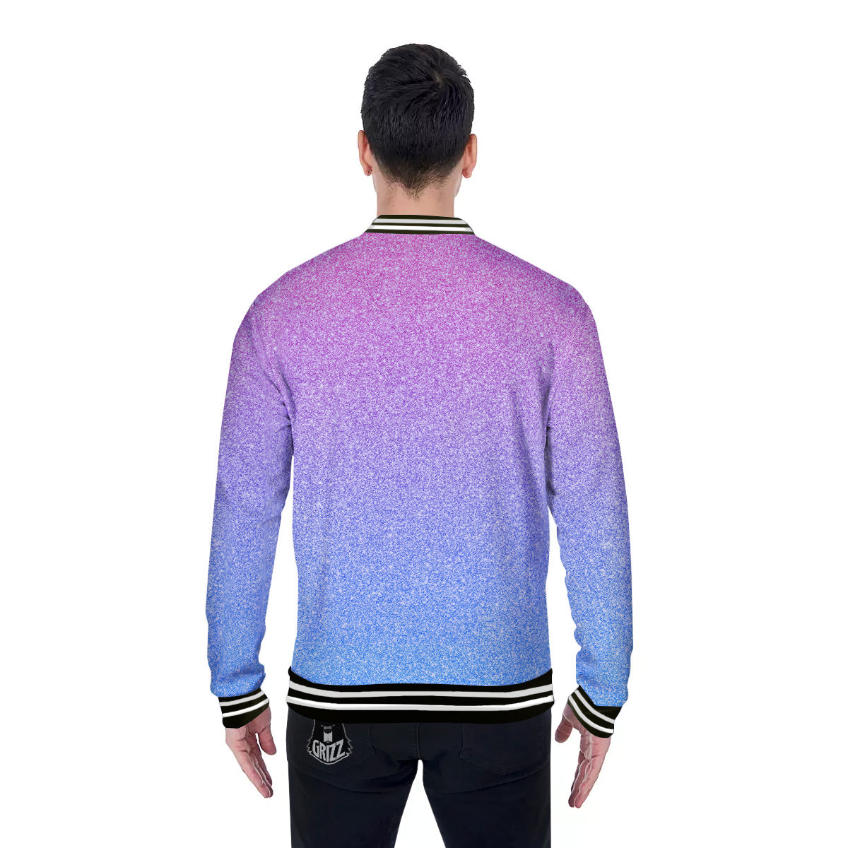 Glitter Artwork Pastel Print Pattern Baseball Jacket-grizzshop