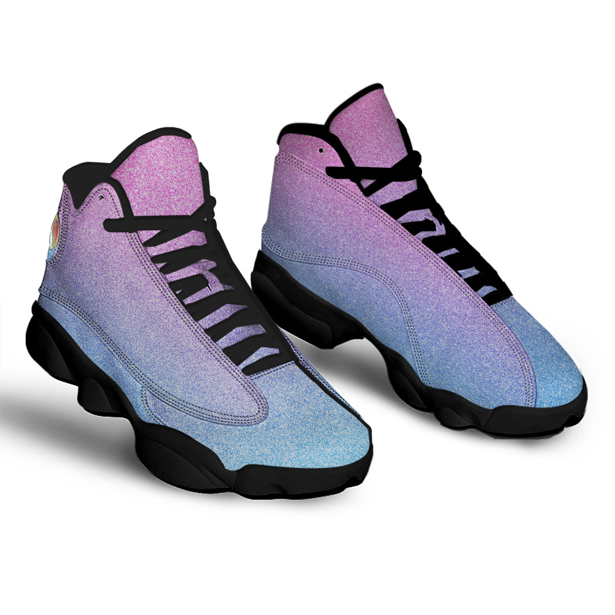 Glitter Artwork Pastel Print Pattern Black Basketball Shoes-grizzshop