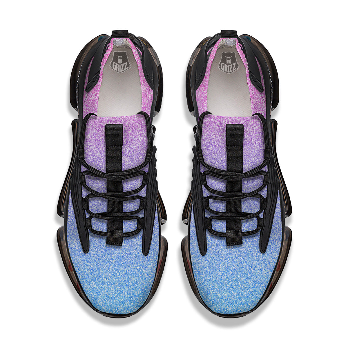 Glitter Artwork Pastel Print Pattern Black Gym Shoes-grizzshop