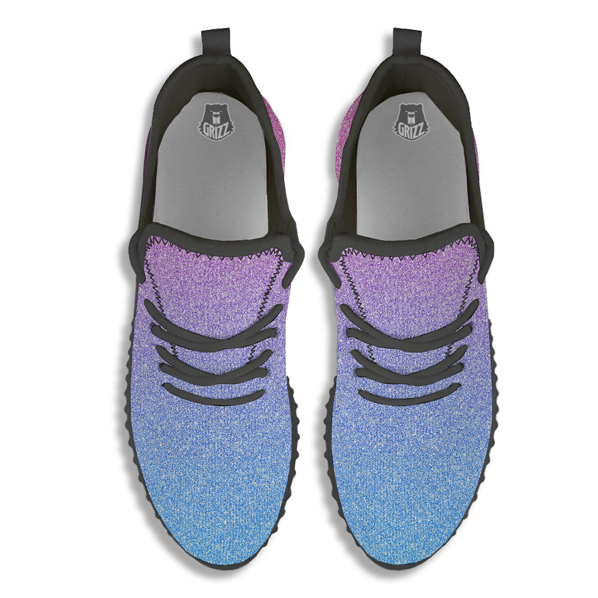 Glitter Artwork Pastel Print Pattern Black Walking Shoes-grizzshop