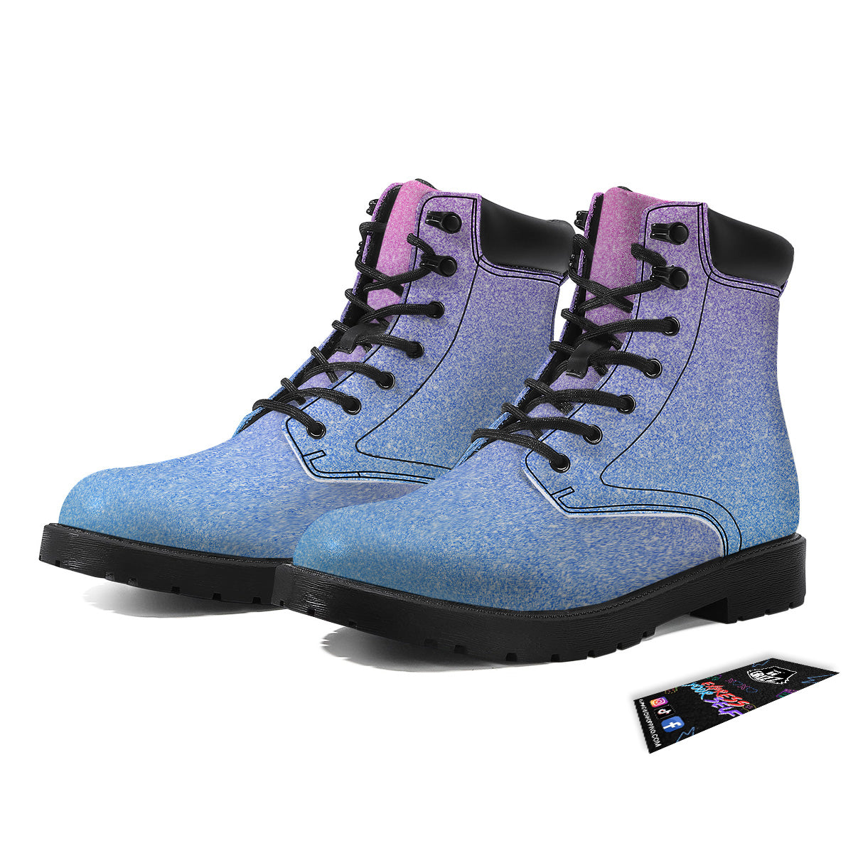 Glitter Artwork Pastel Print Pattern Boots-grizzshop