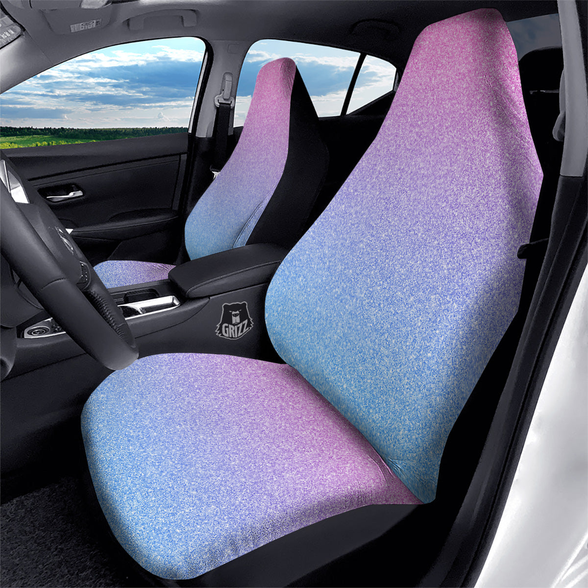 Glitter Artwork Pastel Print Pattern Car Seat Covers-grizzshop