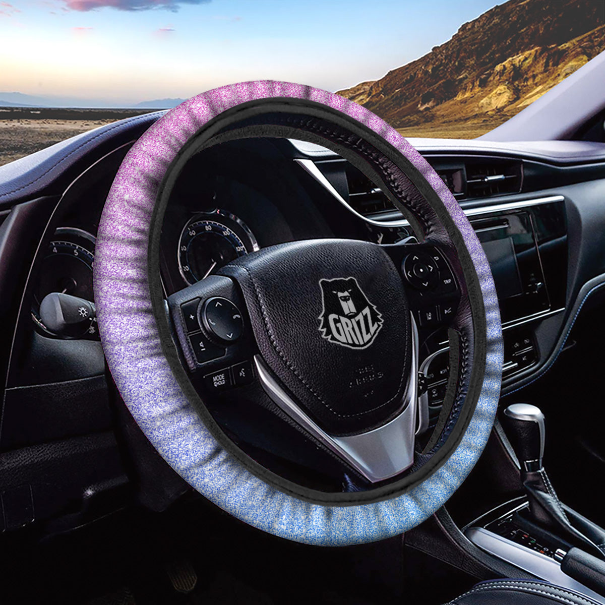Glitter Artwork Pastel Print Pattern Car Steering Wheel Cover-grizzshop