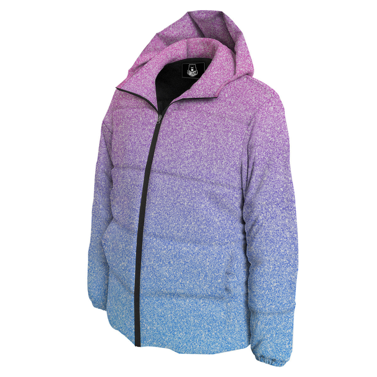 Glitter Artwork Pastel Print Pattern Down Jacket-grizzshop