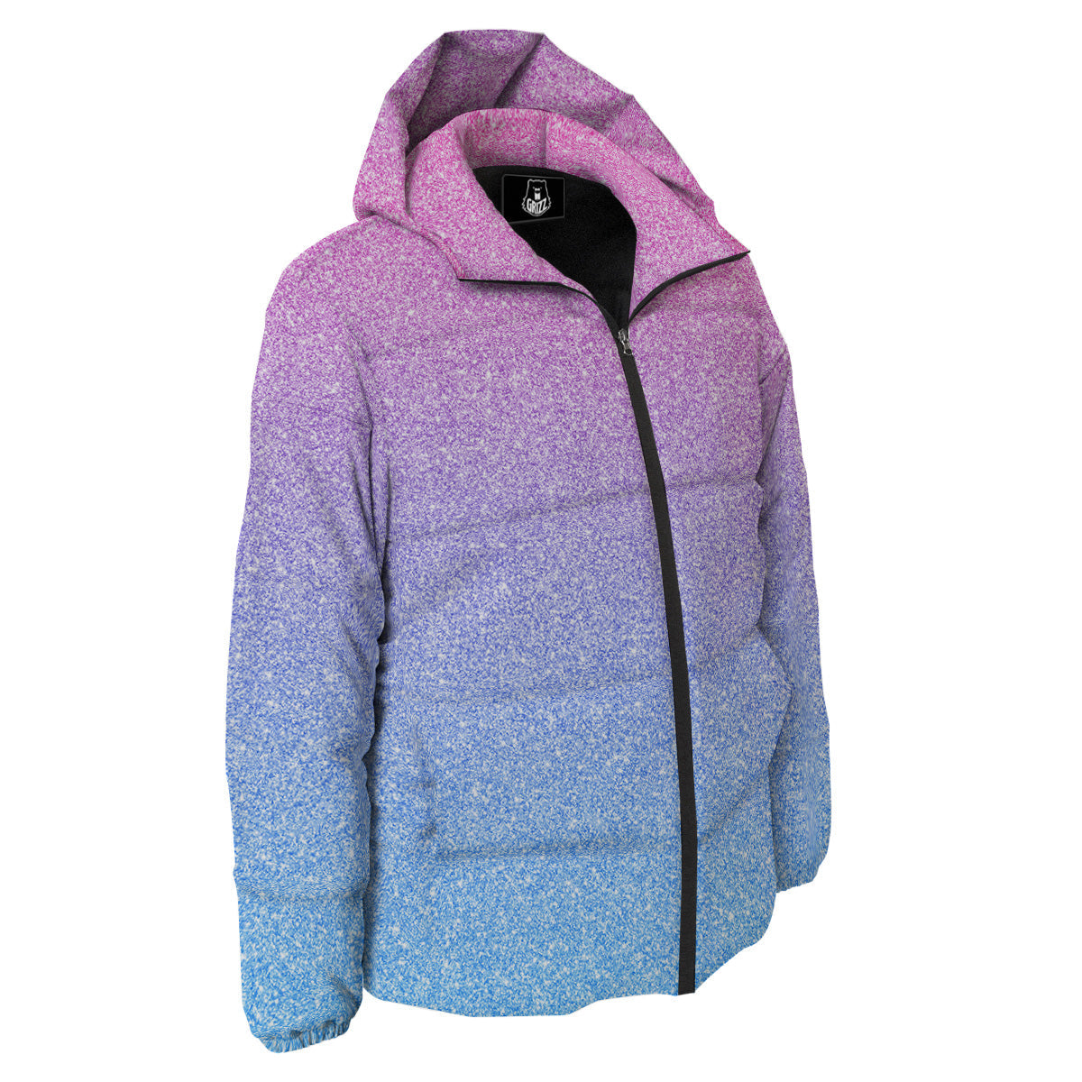 Glitter Artwork Pastel Print Pattern Down Jacket-grizzshop