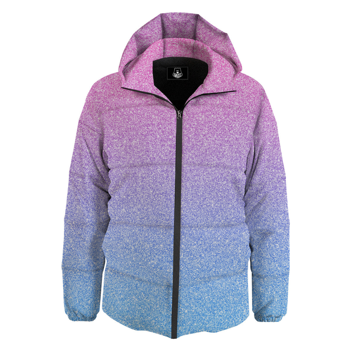 Glitter Artwork Pastel Print Pattern Down Jacket-grizzshop