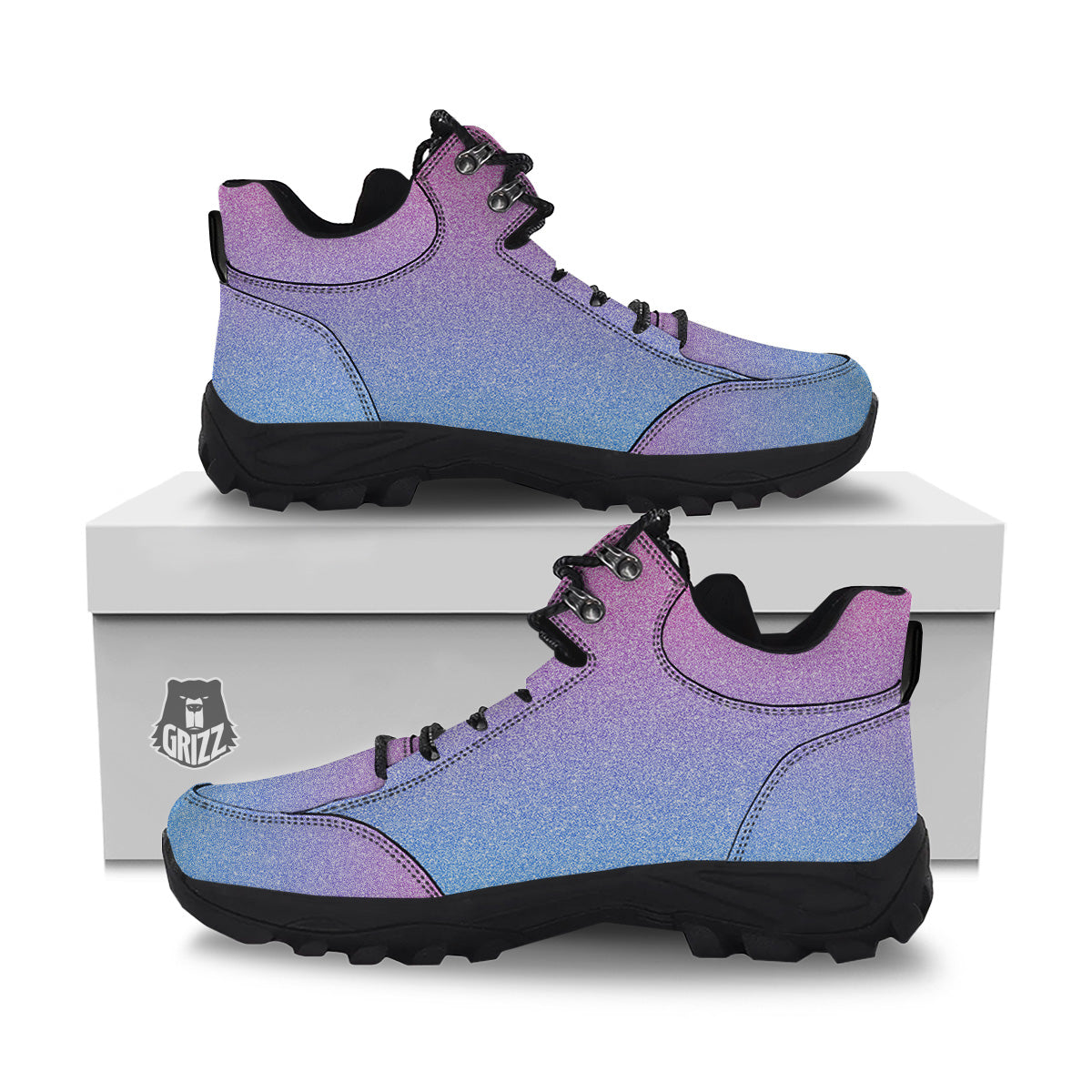 Glitter Artwork Pastel Print Pattern Hiking Shoes-grizzshop