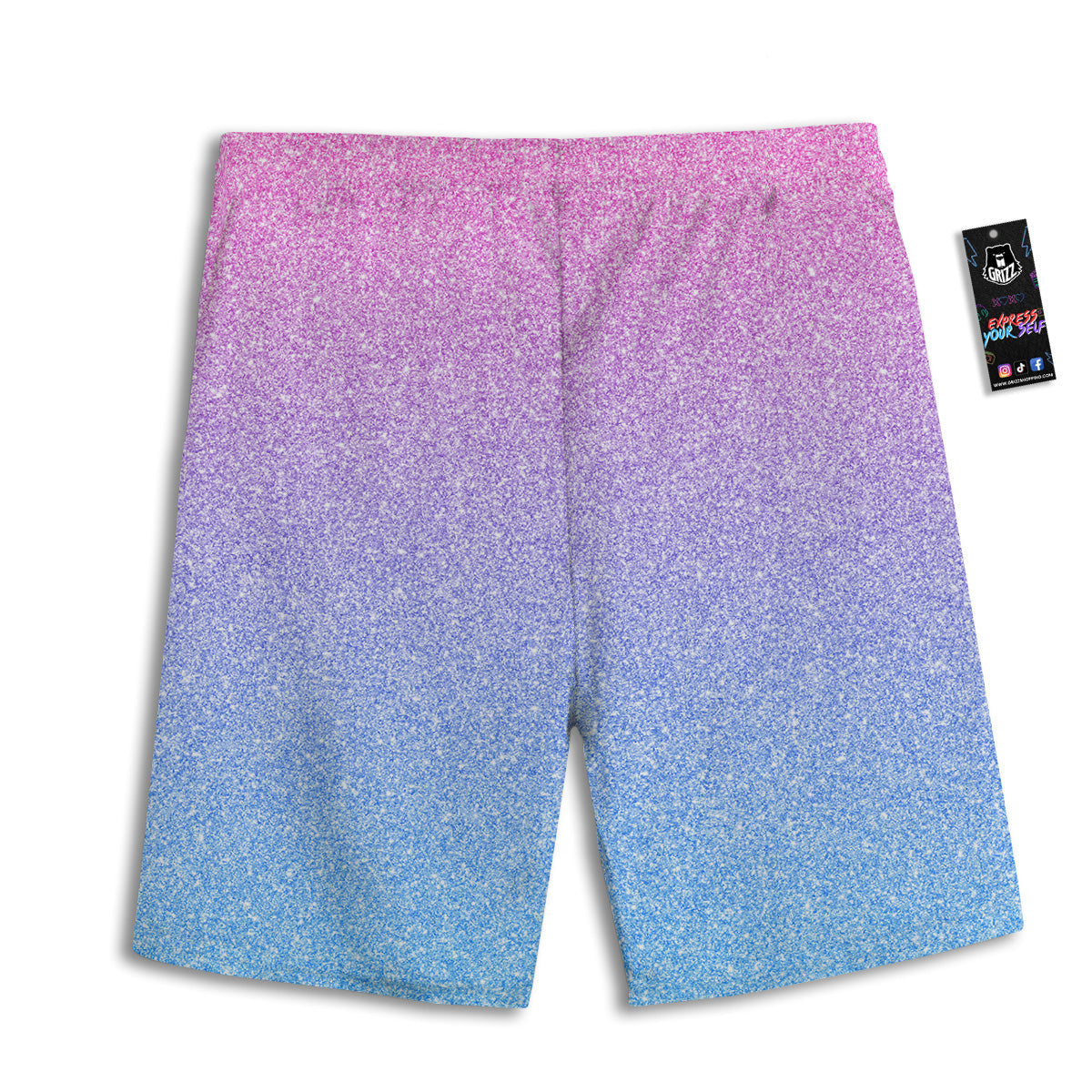 Glitter Artwork Pastel Print Pattern Men's Athletic Shorts