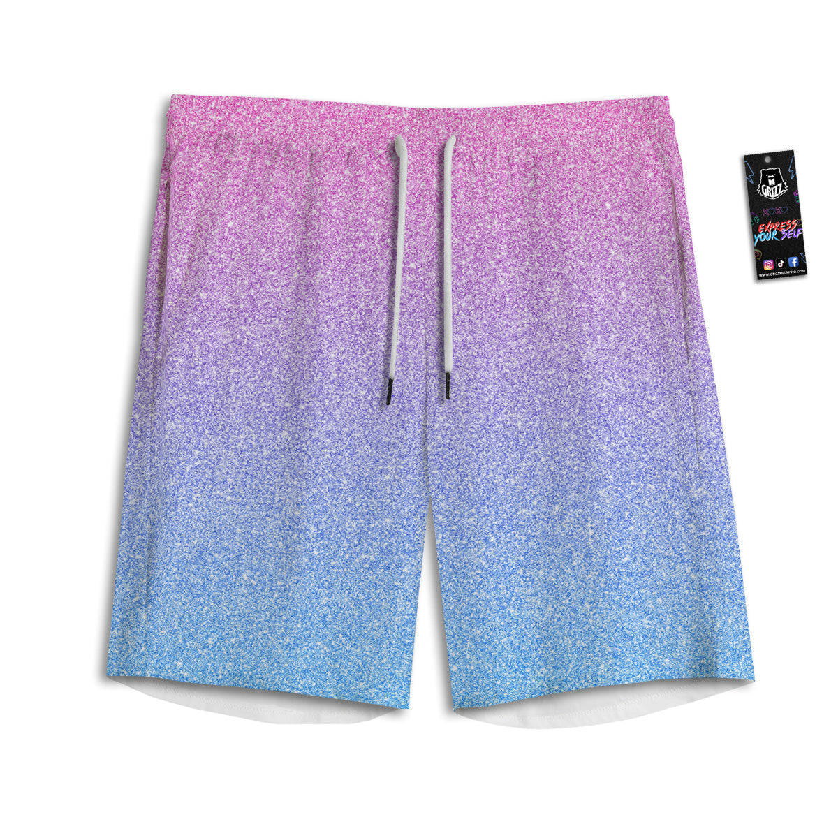 Glitter Artwork Pastel Print Pattern Men's Athletic Shorts