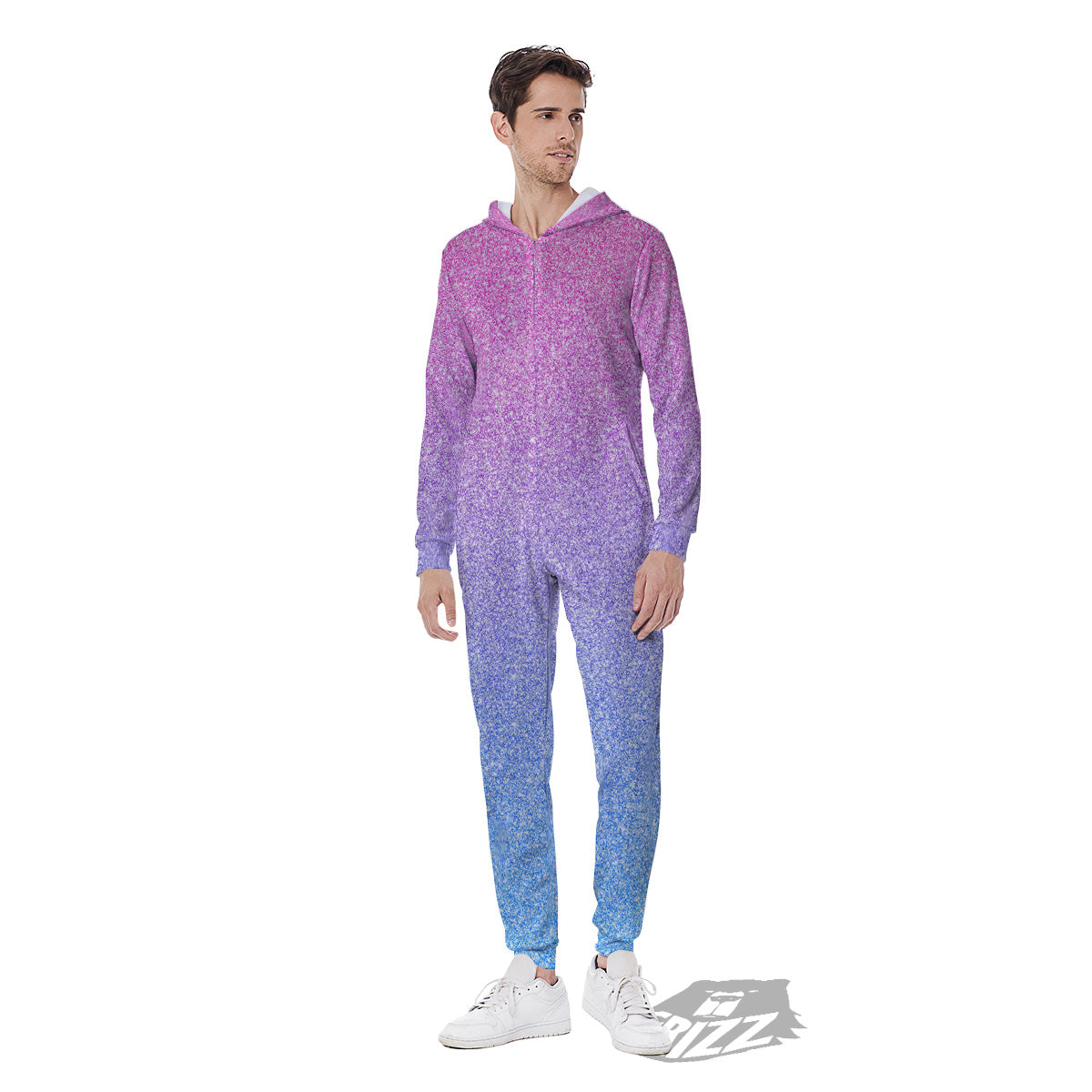 Glitter Artwork Pastel Print Pattern Men's Jumpsuit-grizzshop
