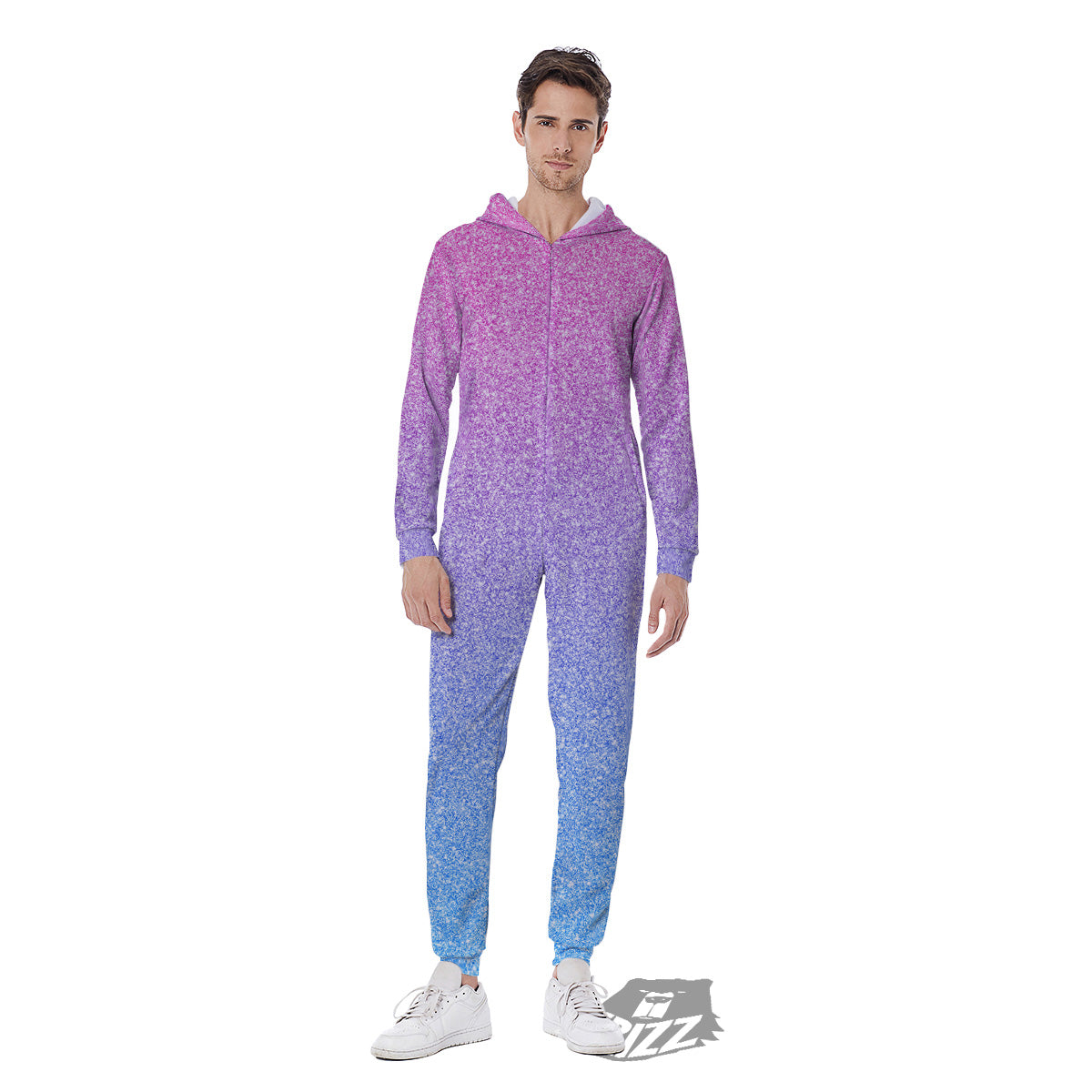 Glitter Artwork Pastel Print Pattern Men's Jumpsuit-grizzshop