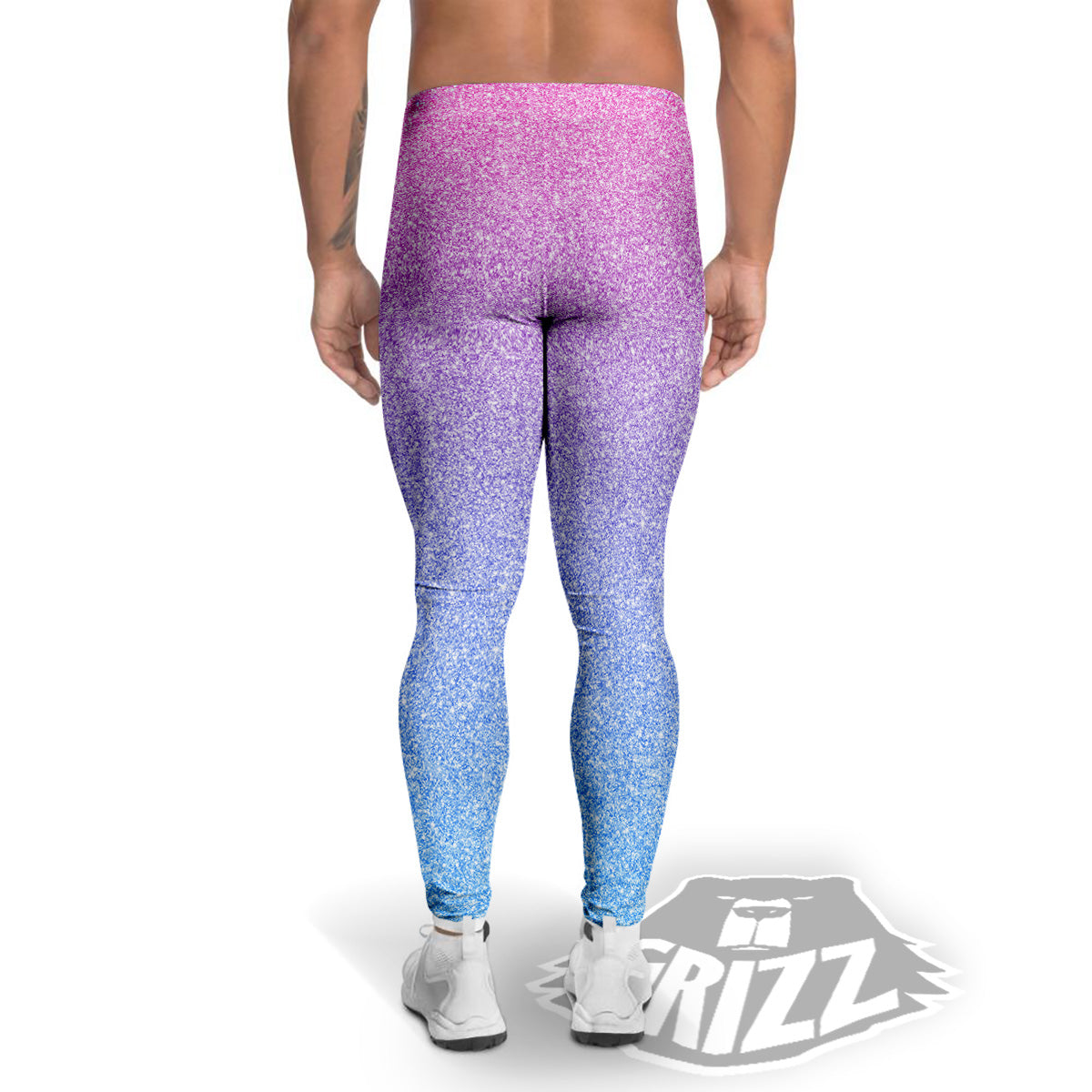 Glitter Artwork Pastel Print Pattern Men's Leggings-grizzshop