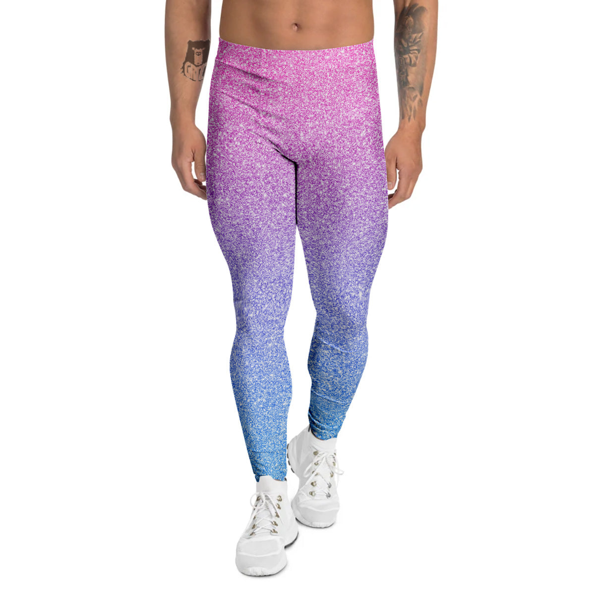 Glitter Artwork Pastel Print Pattern Men's Leggings-grizzshop