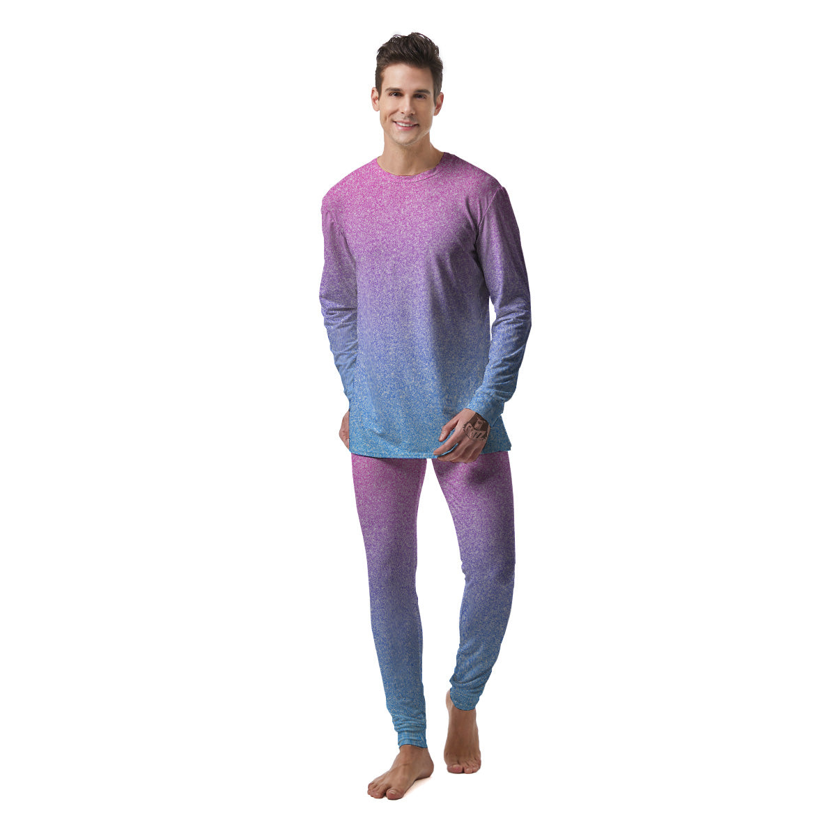 Glitter Artwork Pastel Print Pattern Men's Pajamas-grizzshop