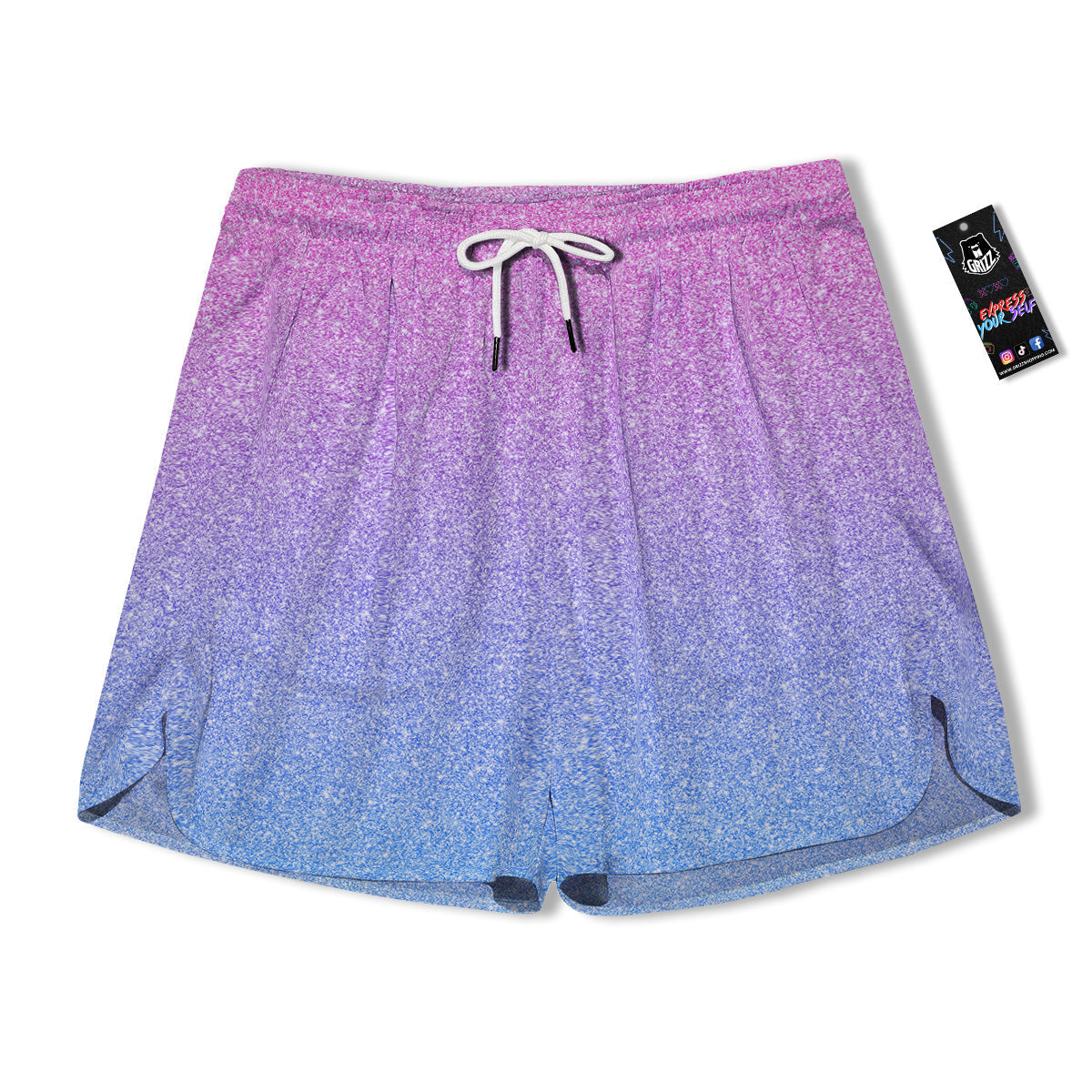 Glitter Artwork Pastel Print Pattern Men's Running Shorts-grizzshop