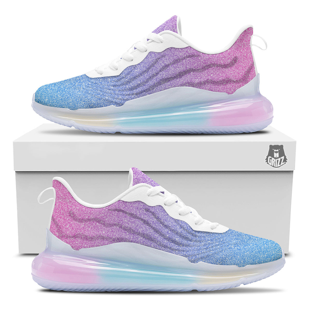 Glitter Artwork Pastel Print Pattern Running Sneakers-grizzshop