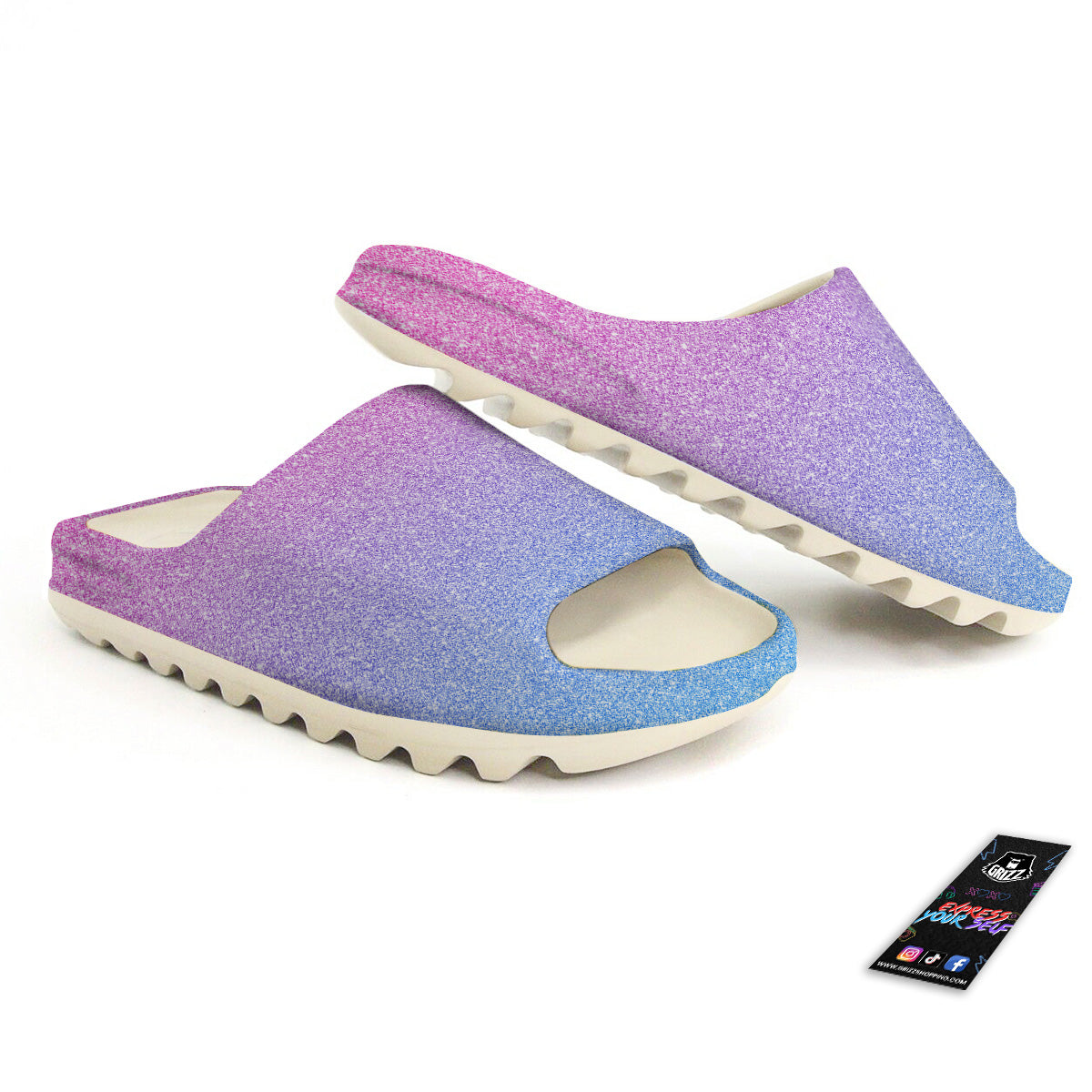 Glitter Artwork Pastel Print Pattern Sandals-grizzshop